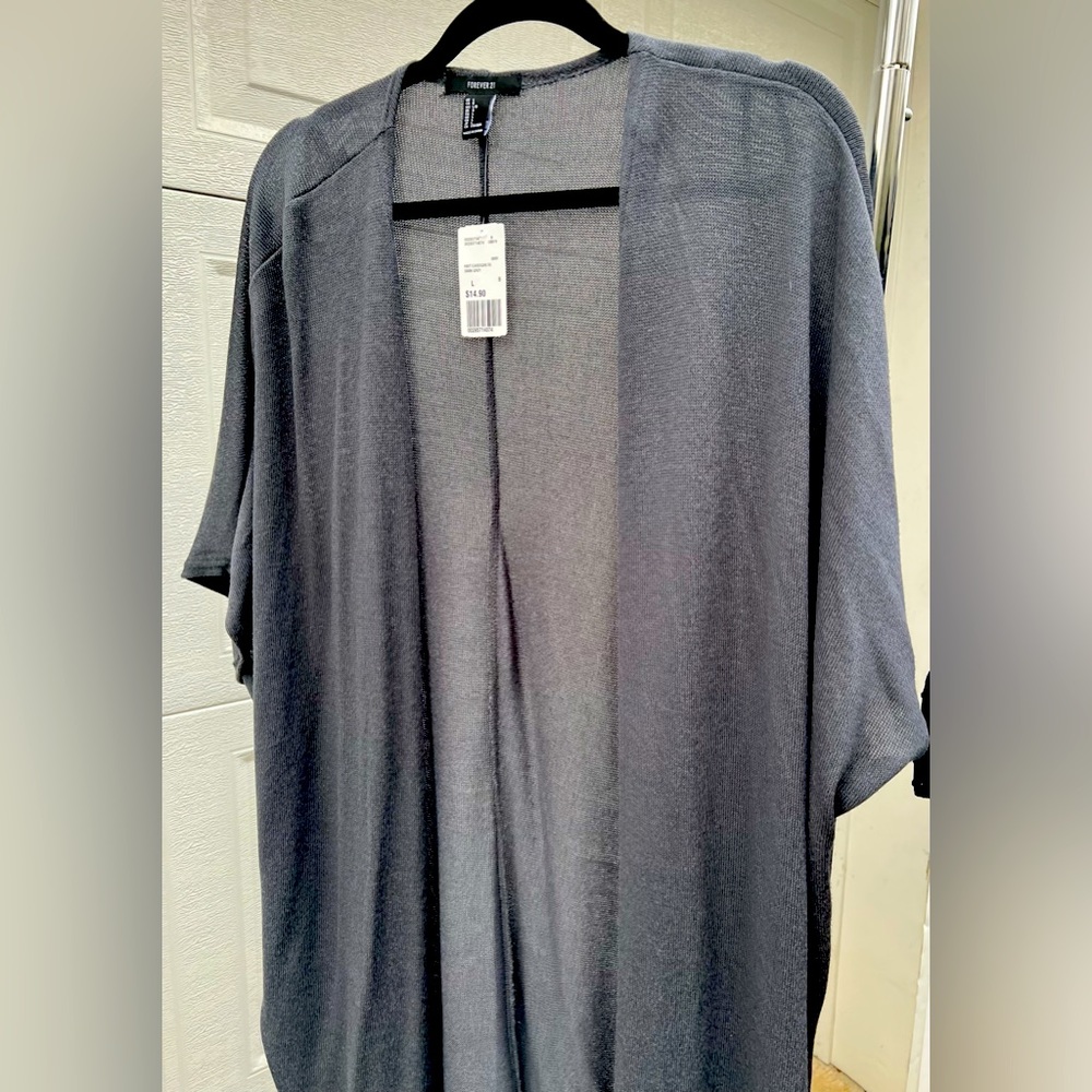 Woman’s shirt sleeve long cardigan